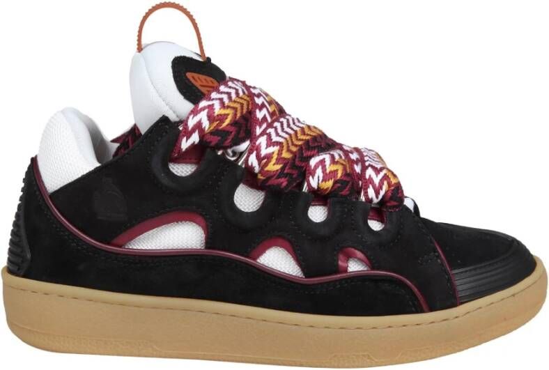 Lanvin Leren Sneakers Zwart Bordeaux Aw24 Black Dames