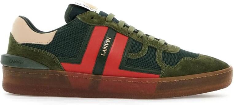 Lanvin Mesh Sneakers met Color Block Design Green Heren