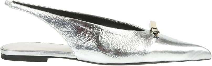 Lanvin Metallic Bow Slingback Schoenen Gray Dames