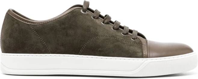 Lanvin Lage Suede en Nappa Captoe Green Heren