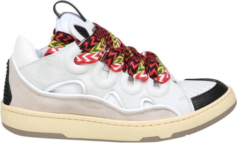 Lanvin Multicolor Veters Leren Sneakers White Heren