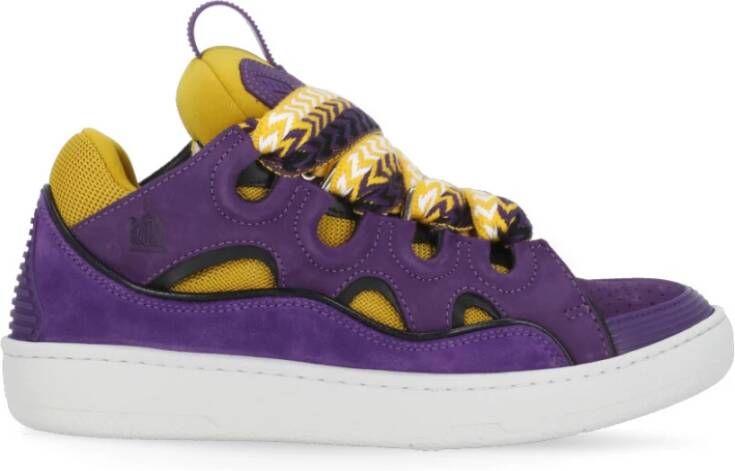 Lanvin Paarse Leren Sneakers met Logo Detail Purple Dames