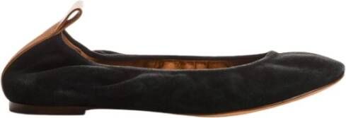 Lanvin Platte Leren Ballerina Schoenen Black Dames