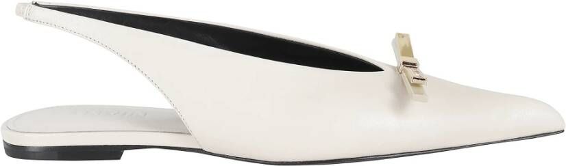 Lanvin Platte Slingback Strik Schoenen White Dames