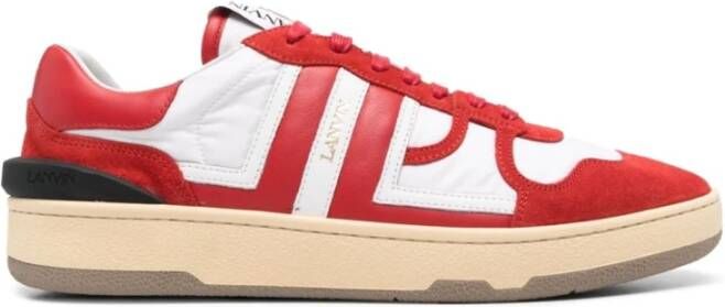 Lanvin Rood Wit Sneakers Multi-Panel Design Red Heren