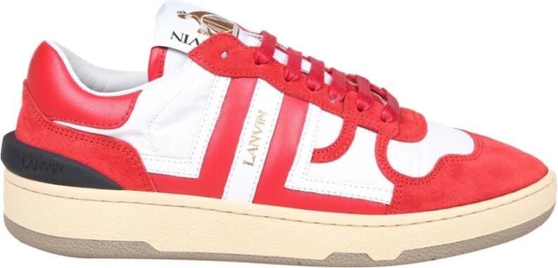 Lanvin Rood witte leren sneakers Aw24 Multicolor Dames