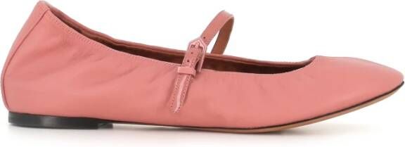 Lanvin Roze Leren Ballerina Schoenen Pink Dames