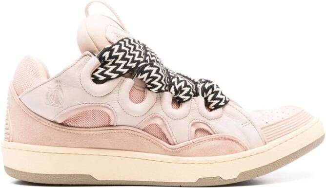 Lanvin Roze Veterschoenen Paneelontwerp Pink Heren