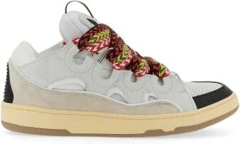 Lanvin Witte Leren Sneakers Multicolor Veters Multicolor Dames