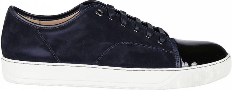 Lanvin Dbb1 Suede And Patent Leather Sportschoenen Blauw Heren