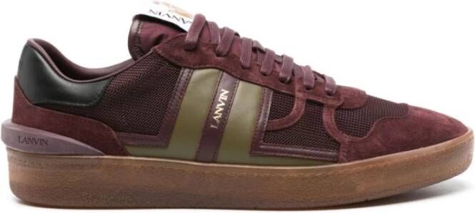 Lanvin Sneakers in Bordeaux Rood en Olijfgroen Red Heren