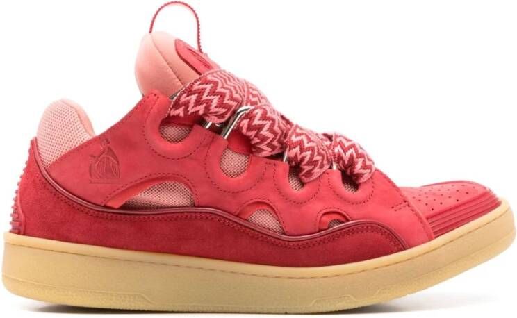 Lanvin Sneakers met Mesh Panelen en Uitgesneden Details Red Heren