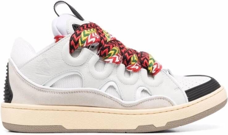 Lanvin Witte Leren Sneakers Multicolor Veters Multicolor Dames