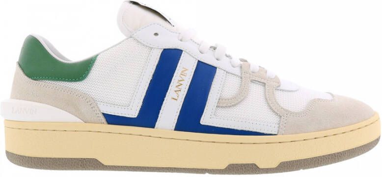 Lanvin Stijlvolle Mesh en Suède Sneakers voor Mannen White Heren