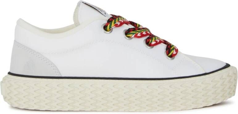 Lanvin Witte Sneakers met Curb Motief Veters White Dames