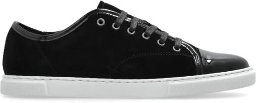 Lanvin Zwarte Leren Sneakers met Rubberen Zool Black Dames