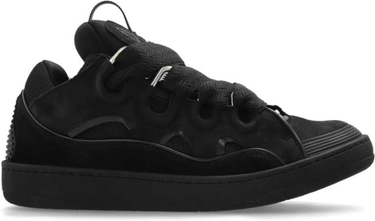 Lanvin Zwarte Synthetische Curb Sneakers Black Heren