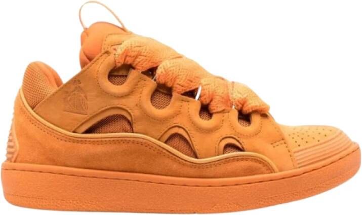 Lanvin Stijlvolle Hi-top Curb Sneakers Orange Dames