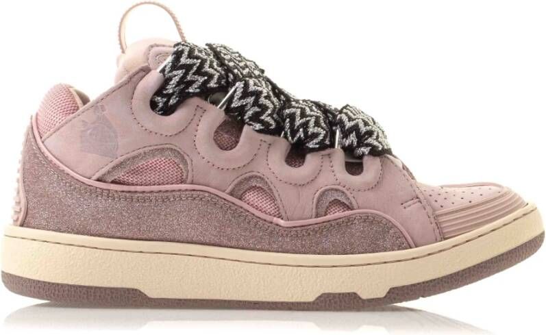 Lanvin Stijlvolle Leren Sneaker met Rubberen Zool Pink Dames