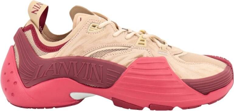 Lanvin Stijlvolle Mesh- en Leren Sneakers voor Heren Multicolor Heren