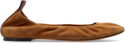 Lanvin Suede Ballet Flats Brown Dames