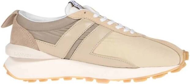 Lanvin Suede Low-Top Sneakers Beige Heren