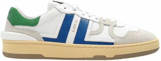 Lanvin Stijlvolle Mesh en Suède Sneakers voor Mannen White Heren