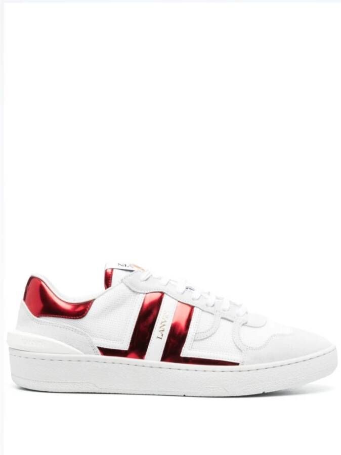 Lanvin Witte Leren Panel Sneakers White Dames