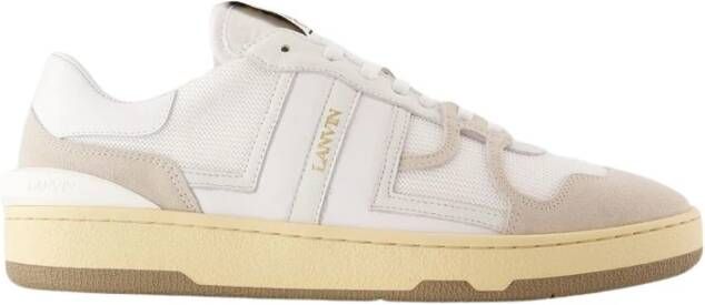 Lanvin Witte Leren Sneakers met Rubberen Zolen White Heren