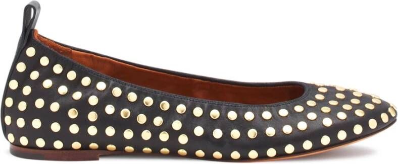 Lanvin Zwarte gestudeerde ballerina flats Black Dames