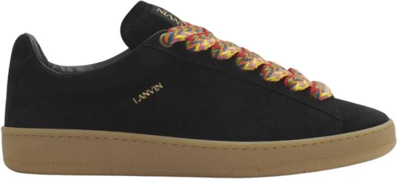 Lanvin Zwarte leren sneakers met chunky design Black Heren