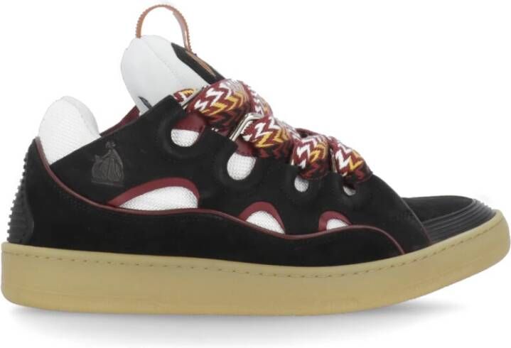 Lanvin Zwarte Leren Sneakers met Logo Detail Black Dames