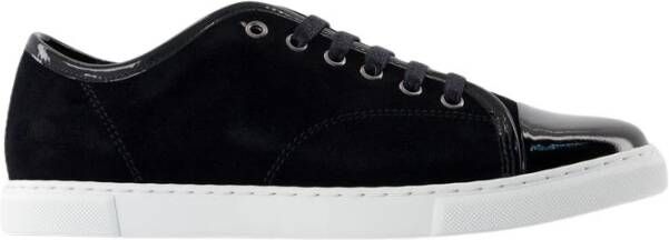 Lanvin Zwarte Leren Sneakers met Rubberen Zool Black Dames