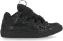 Lanvin Zwarte Leren Sneakers Ronde Neus Black Dames - Thumbnail 1