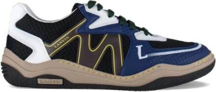 Lanvin Beige Hardloopschoenen met Donkerblauwe Leren Inzetstukken Beige Heren