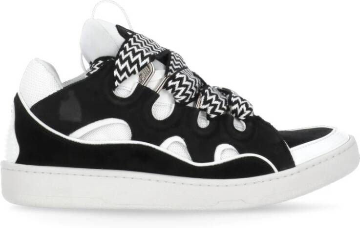 Lanvin Zwarte Sneakers met Tech Stofinzetten Black Heren