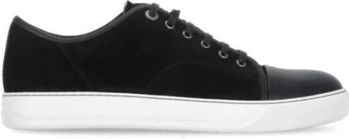 Lanvin Zwarte Suède Sneakers Black Heren