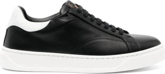 Lanvin Zwart wit lage sneakers rubberen zool Black Dames