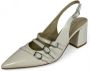 Laura Bellariva Slingback pumps met gespen en kitten hak Beige Dames - Thumbnail 1