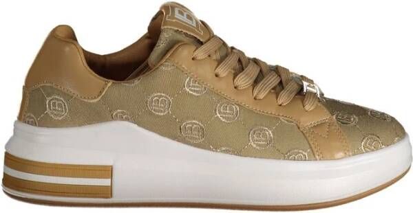 Laura Biagiotti Beige Sneaker met Borduursel en Logo Beige Dames