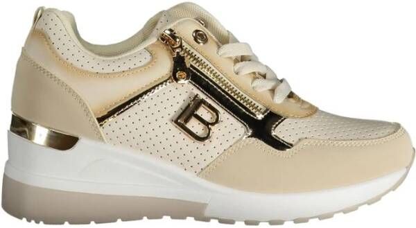 Laura Biagiotti Beige Sneaker met Rits en Plateau Beige Dames