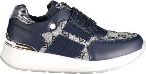 Laura Biagiotti Blauwe Polyester Sneaker met Elastiek Contrastdetails Logo Blue Dames