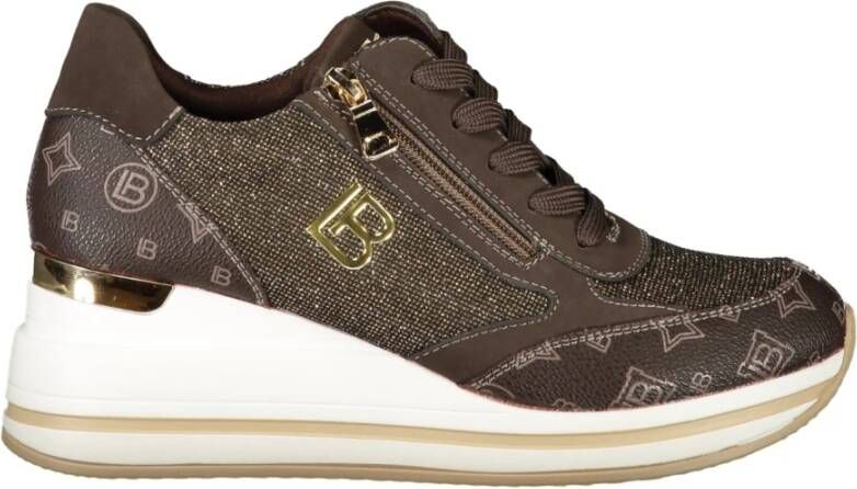 Laura Biagiotti Bruine Sportieve Sneakers met Zijrits Brown Dames