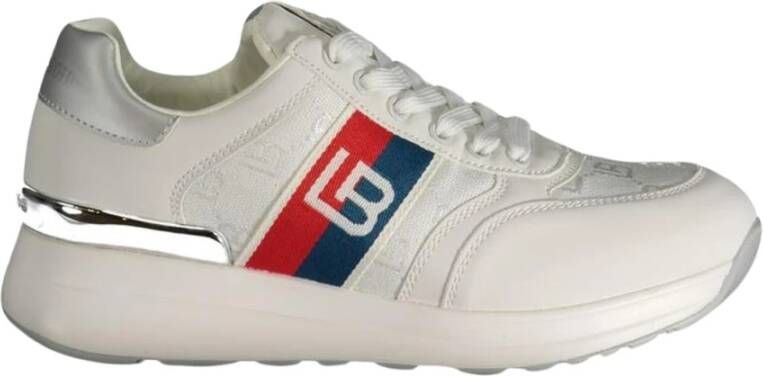 Laura Biagiotti Witte Polyester Sneakers met Veters Contrastdetails Borduursel Logo White Dames
