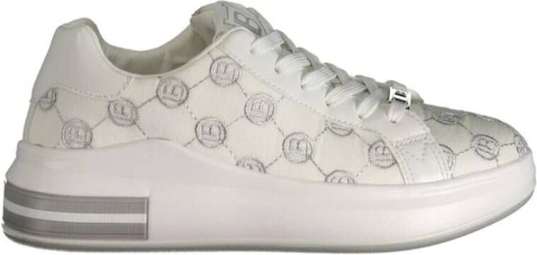 Laura Biagiotti Witte Lace-Up Sneaker met Borduursel White Dames