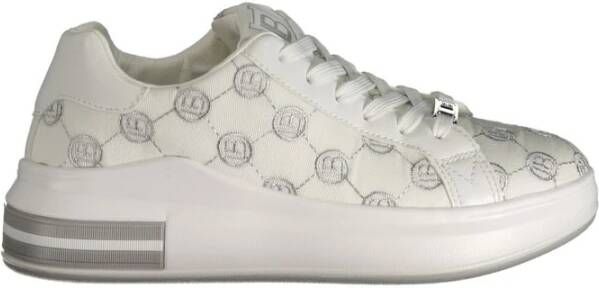 Laura Biagiotti Witte Polyester Sneakers met Veters Contrastdetails Borduursel Logo White Dames