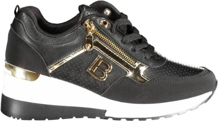 Laura Biagiotti Zwarte Platform Sneaker met Zijrits Black Dames