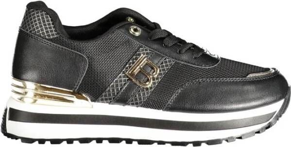 Laura Biagiotti Zwarte Polyester Sneaker met Details en Logo Black Dames