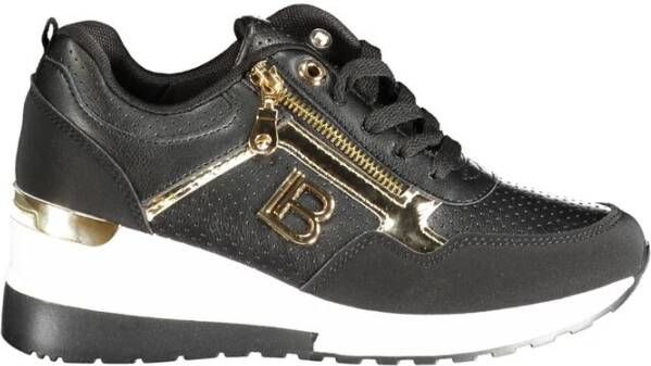 Laura Biagiotti Zwarte Polyester Sneaker met Rits Black Dames