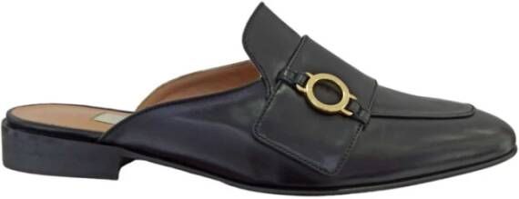 L'Autre Chose Klassieke Leren Loafer Schoen Black Dames